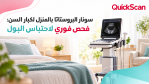 المدونة 5 أخصائي أشعة يجري فحص سونار البروستاتا بالمنزل لمريض مسن باستخدام جهاز محمول